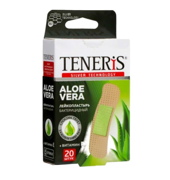 TENERIS ЛЕЙКОПЛАСТЫРЬ ALOE VERA БАКТЕРИЦ+ВИТАМИН Е ПЛАСТЫРЕЙ НАБОР   №20