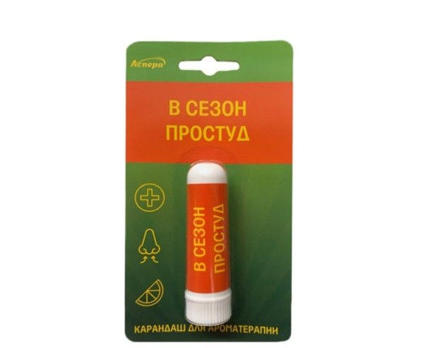 АСПЕРА СВЕЖИЙ ВЕТЕРОК КАРАНДАШ Д/АРОМАТЕРАПИИ В СЕЗОН ПРОСТУД КАРАНДАШИ ДЛЯ ИНГАЛЯЦИЙ 1,3 Г №1