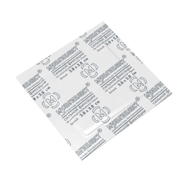 МУЛЬТИПЛАСТ ЛЕЙКОПЛАСТЫРЬ БАКТЕРИЦИДНЫЙ СИЛЬНОЙ ФИКСАЦИИ 3,8Х3,8 СМ ПЛАСТЫРЬ №1