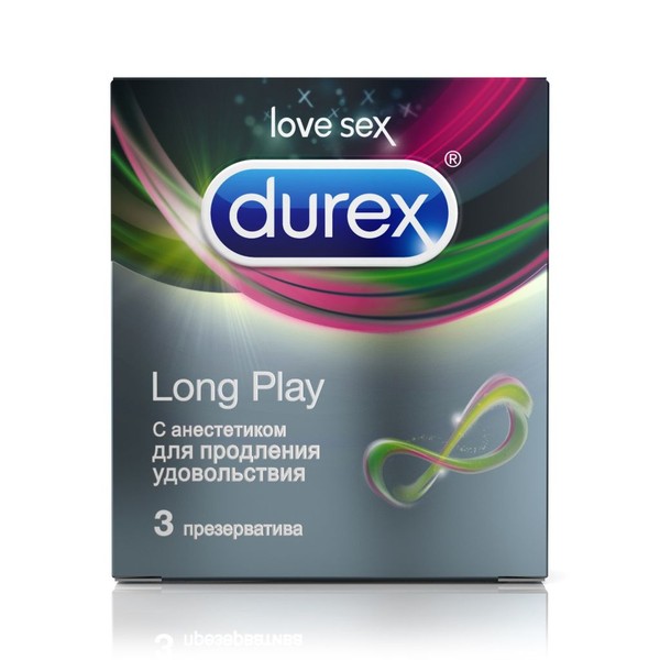 DUREX ПРЕЗЕРВАТИВЫ LONG PLAY (ГЛАДКИЕ С АНЕСТЕТИКОМ) ПРЕЗЕРВАТИВ    №3