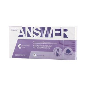 ANSWER ТЕСТ НА БЕРЕМЕННОСТЬ КАССЕТНЫЙ ТЕСТ НА БЕРЕМЕННОСТЬ №1