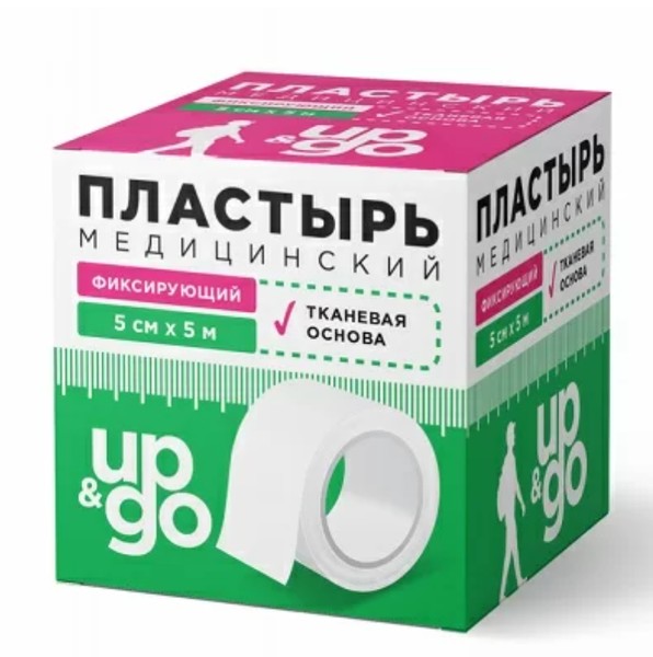 UP&GO ПЛАСТЫРЬ МЕД ФИКСИРУЮЩИЙ НА ТКАН ОСНОВЕ ПЛАСТЫРЬ НА ТКАНЕВОЙ ОСНОВЕ 5 СМХ500 СМ №1
