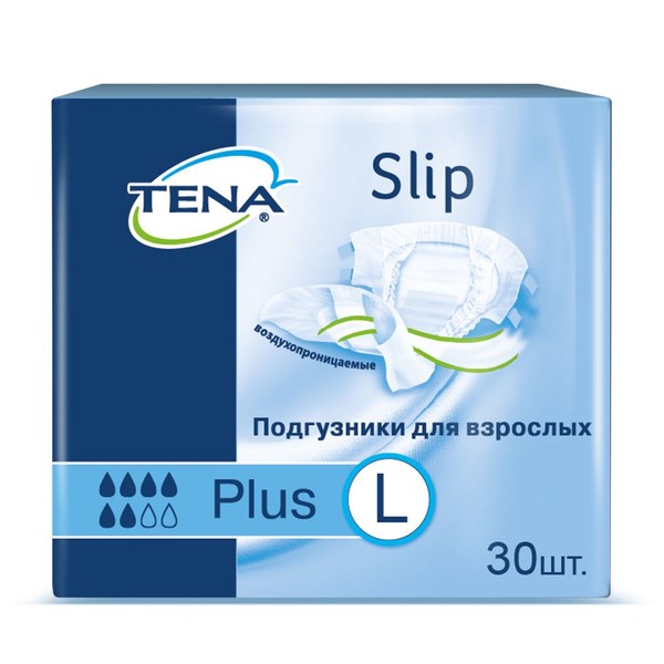 TENA SLIP PLUS ПОДГУЗНИКИ Д/ВЗР L (4) ПОДГУЗНИКИ УРОЛОГИЧЕСКИЕ   №30