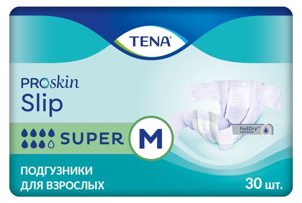 TENA SLIP SUPER ПОДГУЗНИКИ ДЫШАЩИЕ Д/ВЗР M ПОДГУЗНИКИ УРОЛОГИЧЕСКИЕ   №30