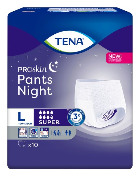 TENA PANTS NIGHT SUPER ПОДГУЗНИКИ-ТРУСЫ Д/ВЗР L ПОДГУЗНИКИ-ТРУСЫ УРОЛОГИЧЕСКИЕ   №10