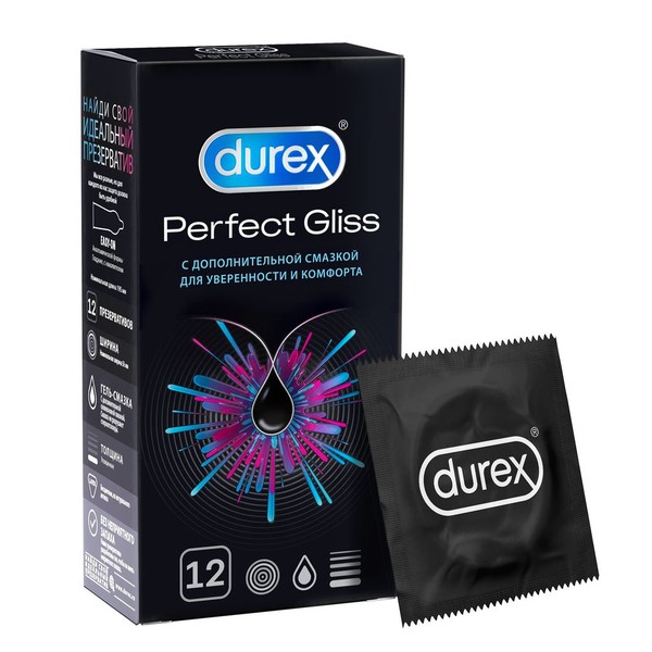 DUREX ПРЕЗЕРВАТИВЫ PERFECT GLISS ПРЕЗЕРВАТИВ    №12
