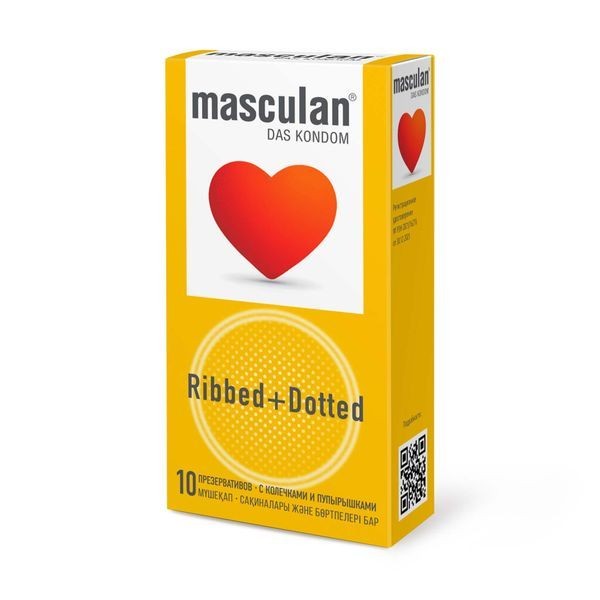 MASCULAN ПРЕЗЕРВАТИВЫ RIBBED+DOTTED ПРЕЗЕРВАТИВ №10