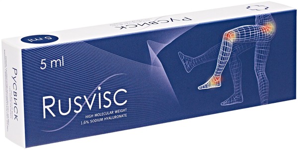 РУСВИСК (RUSVISC) РАСТВОР Д/ВНУТРИСУСТАВНОГО ВВЕДЕНИЯ РАСТВОР ДЛЯ ВНУТРИСУСТАВНОГО ВВЕДЕНИЯ 1,6% 5 МЛ №1