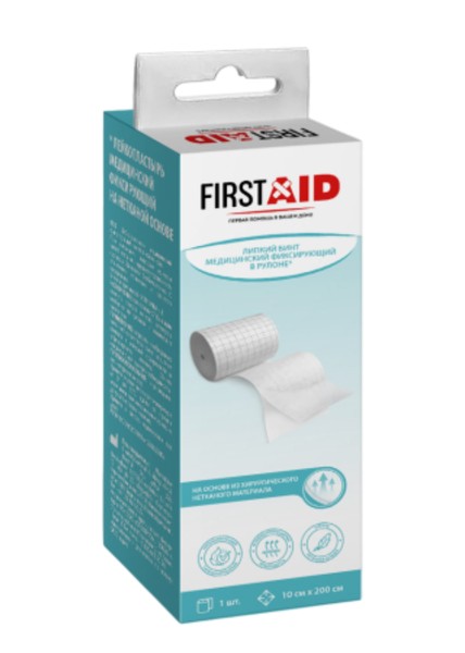 FIRSTAID/ФЕРСТЭЙД БИНТ ЛИПКИЙ МЕД ФИКСИРУЮЩИЙ НА НЕТКАН ОСНОВЕ БИНТ ЛИПКИЙ 10 СМХ200 СМ №1