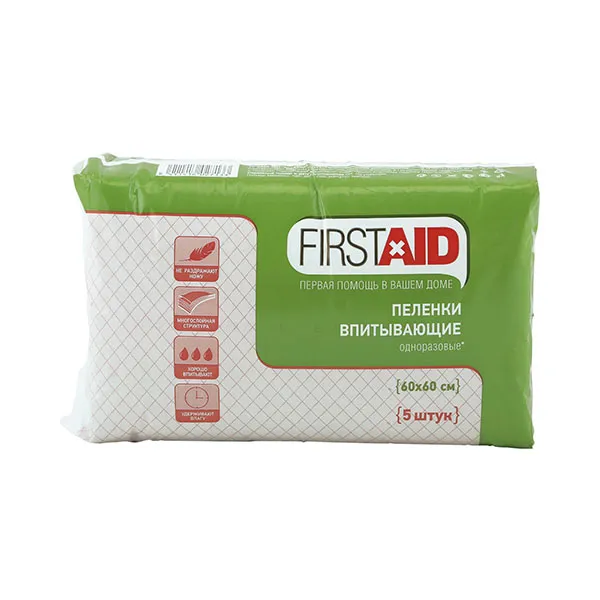 FIRSTAID/ФЕРСТЭЙД ПЕЛЕНКИ ВПИТЫВАЮЩИЕ ПЕЛЕНКИ ВПИТЫВАЮЩИЕ ВЗРОСЛЫЕ 60 СМX60 СМ   №5