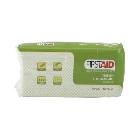 FIRSTAID/ФЕРСТЭЙД ПЕЛЕНКИ ВПИТЫВАЮЩИЕ ПЕЛЕНКИ ВПИТЫВАЮЩИЕ ВЗРОСЛЫЕ 60 СМX90 СМ   №10
