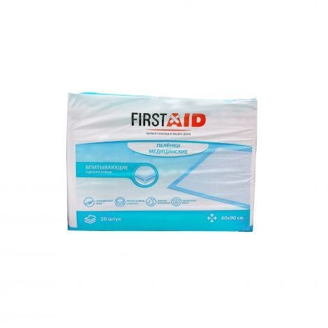 FIRSTAID/ФЕРСТЭЙД ПЕЛЕНКИ ВПИТЫВАЮЩИЕ ПЕЛЕНКИ ВПИТЫВАЮЩИЕ ВЗРОСЛЫЕ 60 СМX90 СМ   №30