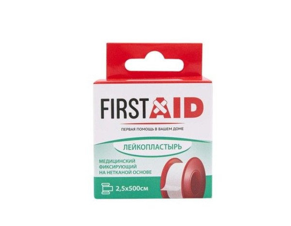 FIRSTAID/ФЕРСТЭЙД ПЛАСТЫРЬ ФИКСИРУЮЩИЙ НА НЕТКАНОЙ ОСНОВЕ ПЛАСТЫРЬ НА НЕТКАНОЙ ОСНОВЕ 2,5 СМХ500 СМ   №1