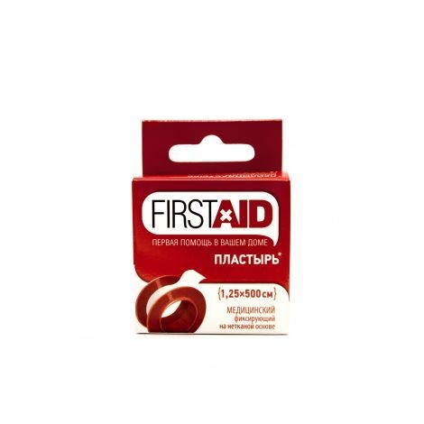 FIRSTAID/ФЕРСТЭЙД ПЛАСТЫРЬ ФИКСИРУЮЩИЙ НА НЕТКАНОЙ ОСНОВЕ ПЛАСТЫРЬ НА НЕТКАНОЙ ОСНОВЕ 1,25 СМХ500 СМ   №1