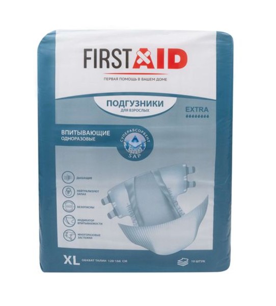 FIRSTAID/ФЕРСТЭЙД ПОДГУЗНИКИ ДЛЯ ВЗРОСЛЫХ EXTRA ПОДГУЗНИКИ УРОЛОГИЧЕСКИЕ XL   №10