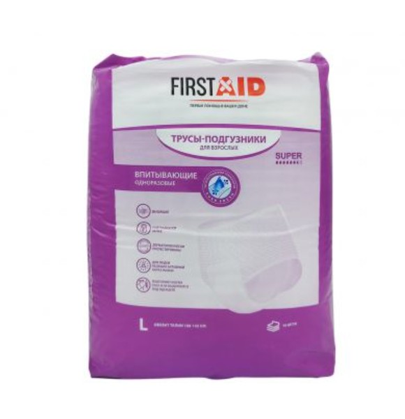 FIRSTAID/ФЕРСТЭЙД ТРУСЫ-ПОДГУЗНИКИ Д/ВЗРОСЛЫХ ПОДГУЗНИКИ-ТРУСЫ УРОЛОГИЧЕСКИЕ L   №10