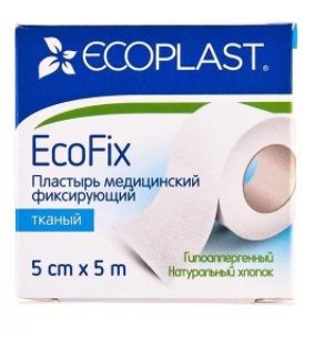 ECOPLAST ПЛАСТЫРЬ МЕД ФИКС ТКАНЕВОЙ ECOFIX 5Х5 ПЛАСТЫРЬ НА ТКАНЕВОЙ ОСНОВЕ   №1