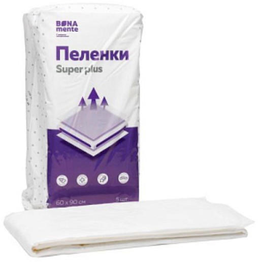 BONA MENTE ПЕЛЕНКИ ВПИТЫВАЮЩИЕ SUPER PLUS ПЕЛЕНКИ ВПИТЫВАЮЩИЕ ВЗРОСЛЫЕ 60 СМX90 СМ №5
