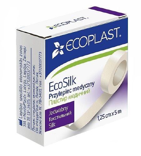ECOPLAST ПЛАСТЫРЬ МЕД ФИКС ТЕКСТИЛЬНЫЙ ECOSILK 1,25Х5М ПЛАСТЫРЬ НА ШЕЛКОВОЙ ОСНОВЕ   №1