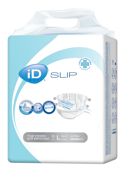 ID SLIP BASIC L ПОДГУЗНИКИ Д/ВЗРОСЛЫХ ULTRA ПОДГУЗНИКИ УРОЛОГИЧЕСКИЕ   №10