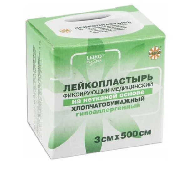 LEIKO ПЛАСТЫРЬ НА НЕТКАН ОСНОВЕ ПЛАСТЫРЬ НА НЕТКАНОЙ ОСНОВЕ 3 СМХ500 СМ   №1