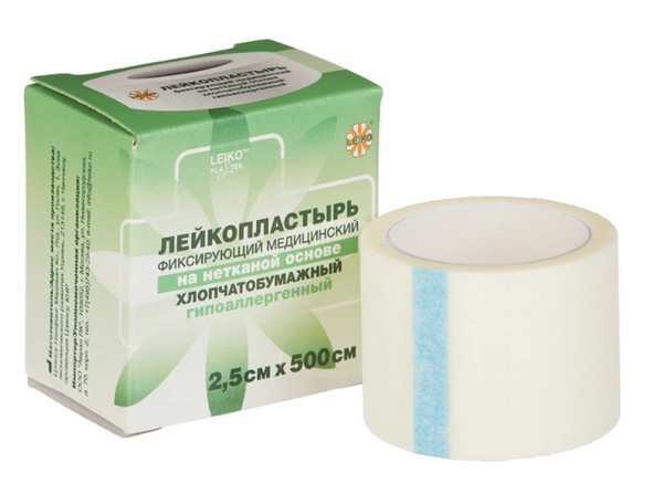 LEIKO ПЛАСТЫРЬ НА НЕТКАН(ЦЕЛЛЮЛ) ОСНОВЕ 2,5СМХ500СМ ПЛАСТЫРЬ НА НЕТКАНОЙ ОСНОВЕ   №1