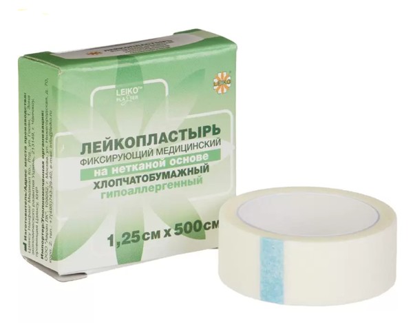 LEIKO ПЛАСТЫРЬ НА НЕТКАН(ЦЕЛЛЮЛ) ОСНОВЕ 1,25СМХ500СМ ПЛАСТЫРЬ НА НЕТКАНОЙ ОСНОВЕ   №1