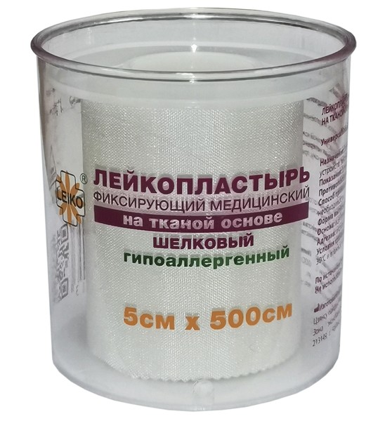 LEIKO ПЛАСТЫРЬ НА ШЕЛКОВ ОСНОВЕ 5СМХ500СМ ПЛАСТЫРЬ НА ШЕЛКОВОЙ ОСНОВЕ   №1