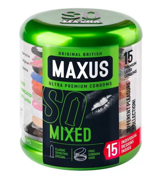MAXUS ПРЕЗЕРВАТИВЫ MIXED МИКС ПРЕЗЕРВАТИВ    №15