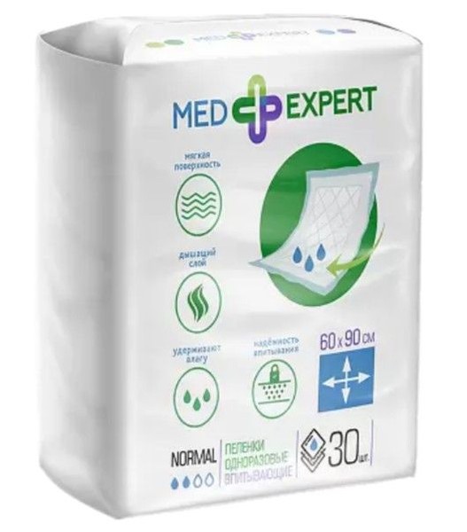MED EXPERT NORMAL ПЕЛЕНКИ ВПИТЫВАЮЩИЕ ОДНОРАЗОВЫЕ ПЕЛЕНКИ ВПИТЫВАЮЩИЕ ВЗРОСЛЫЕ 60 СМX90 СМ №30