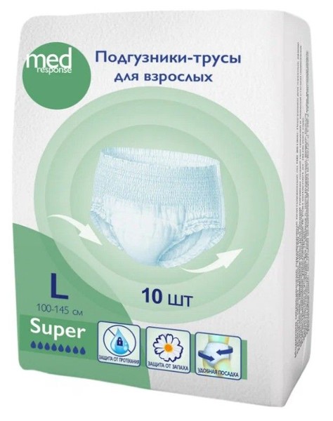 MEDRESPONSE ПОДГУЗНИКИ-ТРУСЫ Д/ВЗРОСЛЫХ Р L ПОДГУЗНИКИ-ТРУСЫ УРОЛОГИЧЕСКИЕ    №10