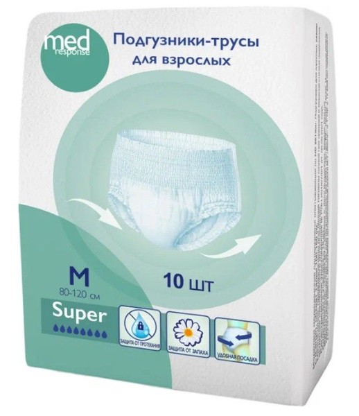 MEDRESPONSE ПОДГУЗНИКИ-ТРУСЫ Д/ВЗРОСЛЫХ Р М ПОДГУЗНИКИ-ТРУСЫ УРОЛОГИЧЕСКИЕ    №10