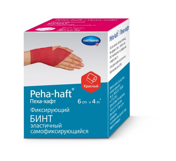 PEHA-HAFT LATEXFREE БИНТ ЭЛАСТИЧНЫЙ КОГЕЗИВНЫЙ КРАСНЫЙ (4.0 М X 6.0 СМ) БИНТ САМОФИКСИРУЮЩИЙСЯ №1