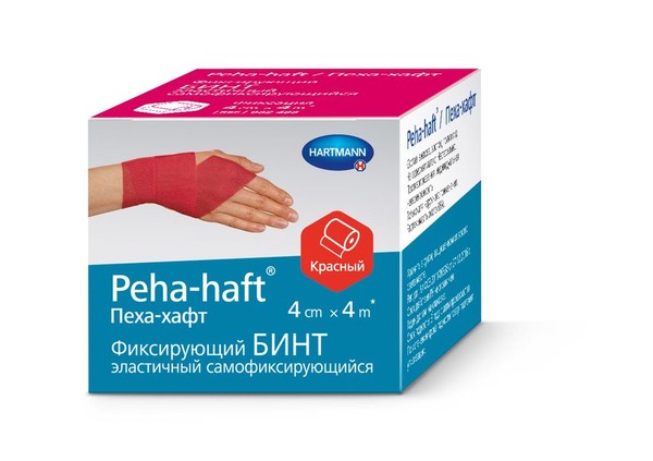 PEHA-HAFT LATEXFREE БИНТ ЭЛАСТИЧНЫЙ КОГЕЗИВНЫЙ КРАСНЫЙ (4.0 М X 4.0 СМ) БИНТ САМОФИКСИРУЮЩИЙСЯ №1