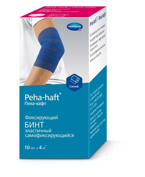 PEHA-HAFT LATEXFREE БИНТ ЭЛАСТИЧНЫЙ КОГЕЗИВНЫЙ СИНИЙ (4.0 М X 10.0 СМ) БИНТ САМОФИКСИРУЮЩИЙСЯ №1