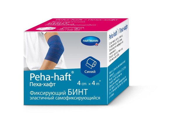 PEHA-HAFT LATEXFREE БИНТ ЭЛАСТИЧНЫЙ КОГЕЗИВНЫЙ СИНИЙ (4.0 М X 4.0 СМ) БИНТ САМОФИКСИРУЮЩИЙСЯ №1