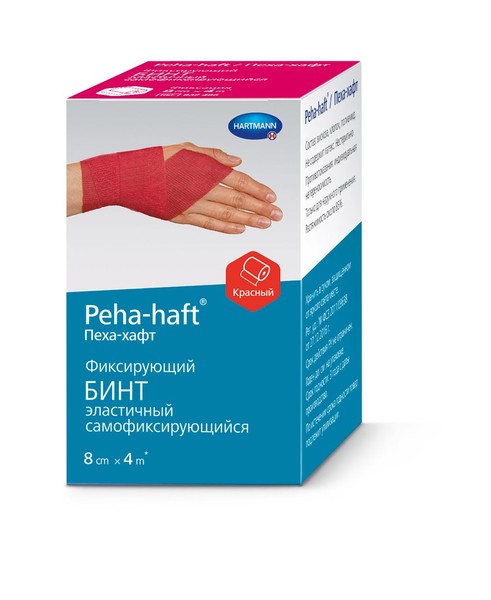 PEHA-HAFT LATEXFREE БИНТ ЭЛАСТИЧНЫЙ КОГЕЗИВНЫЙ КРАСНЫЙ (4.0 М X 8.0 СМ) БИНТ САМОФИКСИРУЮЩИЙСЯ №1