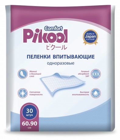 PIKOOL COMFORT ПЕЛЕНКИ ВПИТЫВАЮЩИЕ ОДНОРАЗОВЫЕ 60Х90СМ ПЕЛЕНКИ ВПИТЫВАЮЩИЕ ВЗРОСЛЫЕ №30