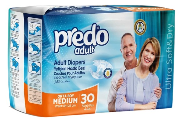 PREDO ADULT ПОДГУЗНИКИ Д/ВЗРОСЛЫХ М/MEDIUM (85-125 СМ) ПОДГУЗНИКИ УРОЛОГИЧЕСКИЕ    №30