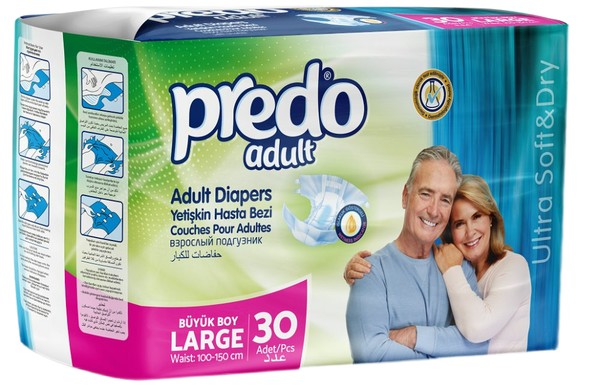 PREDO ADULT ПОДГУЗНИКИ Д/ВЗРОСЛЫХ L/LARGE (100-150 СМ) ПОДГУЗНИКИ УРОЛОГИЧЕСКИЕ    №30