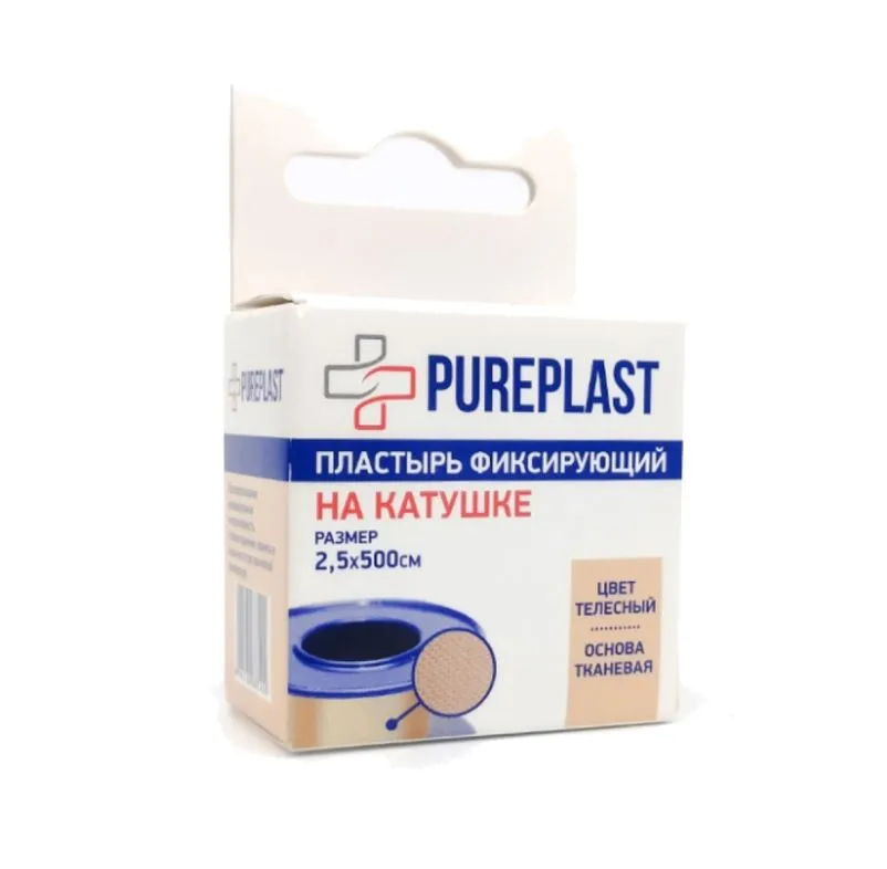 PUREPLAST ПЛАСТЫРЬ ФИКСИР НА ТКАН ОСНОВЕ ПЛАСТЫРЬ НА ТКАНЕВОЙ ОСНОВЕ 2,5 СМХ500 СМ   №1