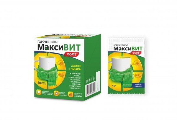 МАКСИВИТ ФОРТЕ ГОРЯЧЕЕ ПИТЬЕ ПОРОШОК ДЛЯ ПРИГОТОВЛЕНИЯ РАСТВОРА ДЛЯ ПРИЕМА ВНУТРЬ [ЛИМОННО-ИМБИРНЫЙ]    №10