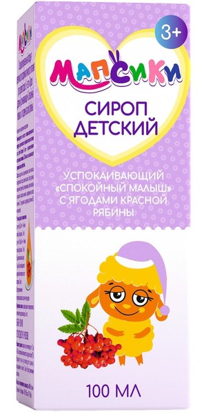 МАПСИКИ СПОКОЙНЫЙ МАЛЫШ УСПОКАИВАЮЩИЙ СИРОП [ДЛЯ ДЕТЕЙ]  100 МЛ №1