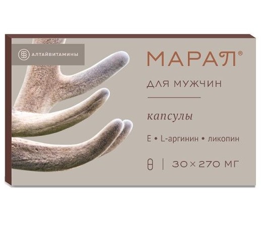 МАРАЛ Д/МУЖЧИН КАПСУЛЫ  270 Г №30