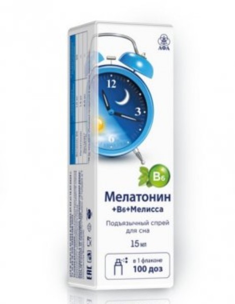 АФА МЕЛАТОНИН+В6+МЕЛИССА СПРЕЙ ПОДЪЯЗЫЧНЫЙ ДОЗИРОВАННЫЙ  15 МЛ 100 ДОЗ №1