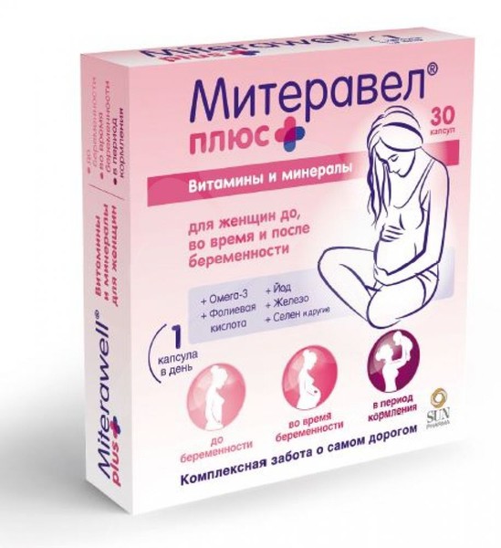 МИТЕРАВЕЛ ПЛЮС ОМЕГА-3/ВИТАМИНЫ/МИНЕРАЛЫ КАПСУЛЫ 352 МГ 1180 МГ №30