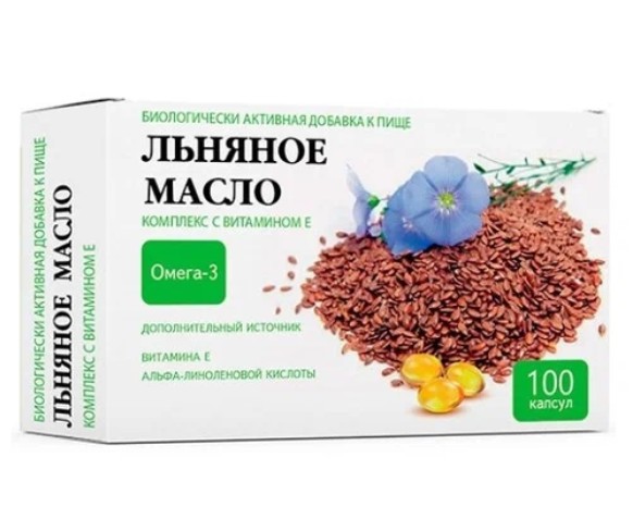 VITALIFE/VITASCIENCE МАСЛО ЛЬНЯНОЕ КОМПЛЕКС С ВИТАМИНОМ Е КАПСУЛЫ  0,3 Г №100