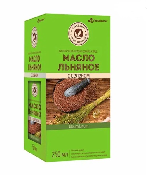 VITALIFE/VITASCIENCE МАСЛО ЛЬНЯНОЕ С СЕЛЕНОМ МАСЛО  250 МЛ №1