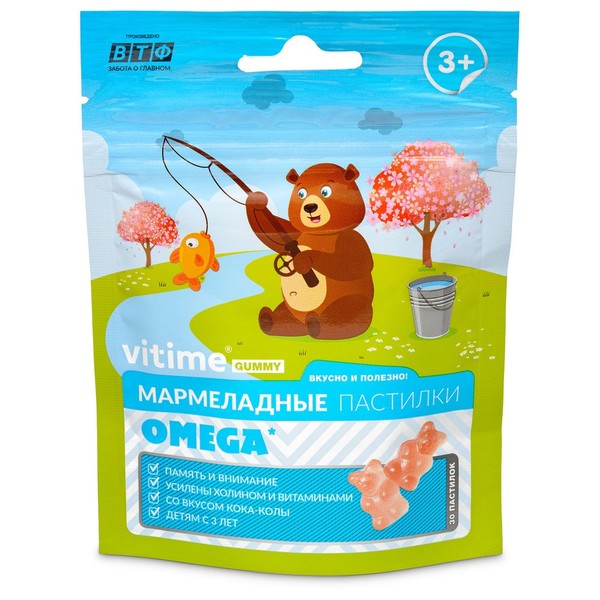 VITIME ВИТАЙМ GUMMY 3+ ОМЕГА ПАСТИЛКИ  2,5 Г №30