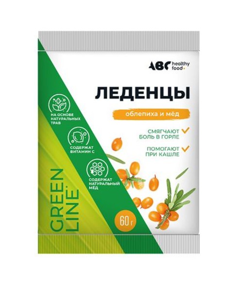ABC HEALTHY FOOD ЛЕДЕНЦЫ НА ОСНОВЕ ТРАВ С ВИТ С ЛЕДЕНЦЫ [МЕД-ОБЛЕПИХА]  60 Г №1
